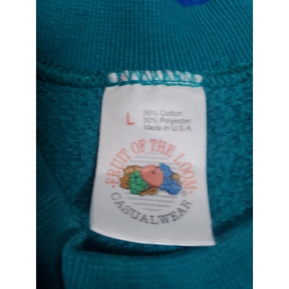 Vintage Taz Refuses To Play Well With Others Wild Thing Sweatshirt L 1995 Teal - Picture 3 of 15